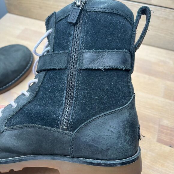 Womens UGG KOREN Black Leather Buckle Boots Size 6 - Picture 9 of 15